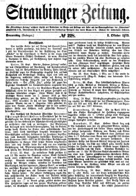 Straubinger Zeitung Donnerstag 2. Oktober 1873