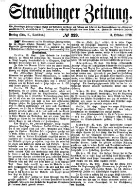 Straubinger Zeitung Freitag 3. Oktober 1873