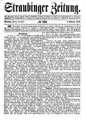 Straubinger Zeitung Samstag 4. Oktober 1873