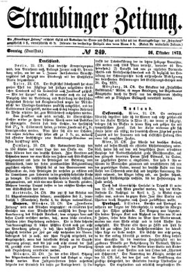 Straubinger Zeitung Sonntag 26. Oktober 1873