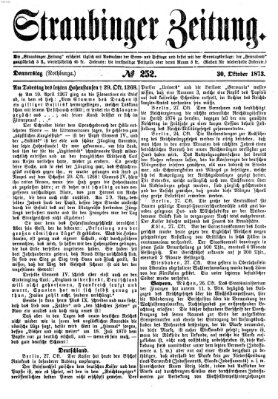 Straubinger Zeitung Donnerstag 30. Oktober 1873