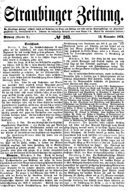 Straubinger Zeitung Mittwoch 12. November 1873