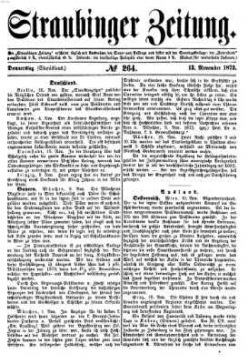 Straubinger Zeitung Donnerstag 13. November 1873