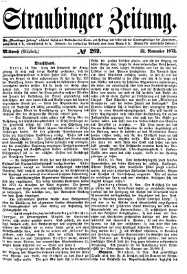 Straubinger Zeitung Mittwoch 19. November 1873