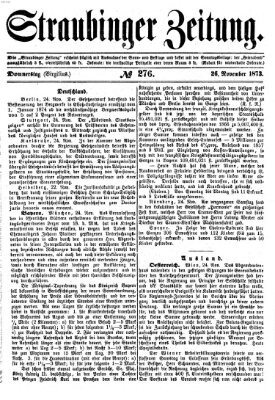 Straubinger Zeitung Mittwoch 26. November 1873