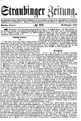 Straubinger Zeitung Sonntag 30. November 1873