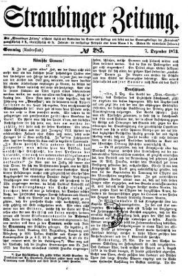 Straubinger Zeitung Sonntag 7. Dezember 1873