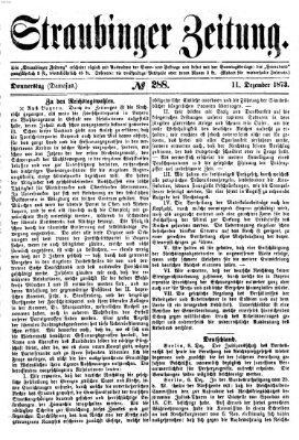 Straubinger Zeitung Donnerstag 11. Dezember 1873