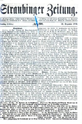 Straubinger Zeitung Samstag 13. Dezember 1873