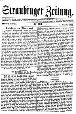 Straubinger Zeitung Mittwoch 31. Dezember 1873