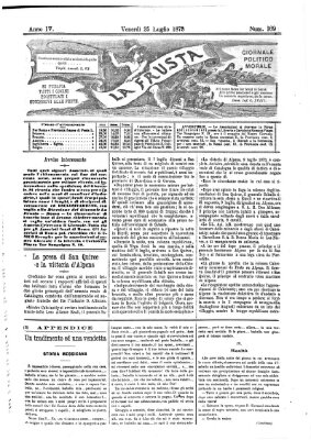 La frusta Freitag 25. Juli 1873