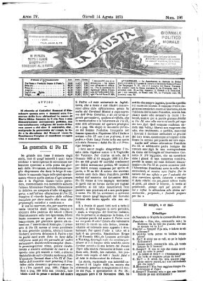 La frusta Donnerstag 14. August 1873