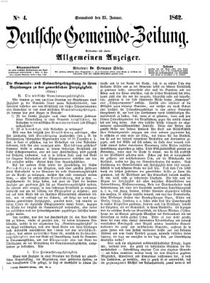 Deutsche Gemeinde-Zeitung Samstag 25. Januar 1862