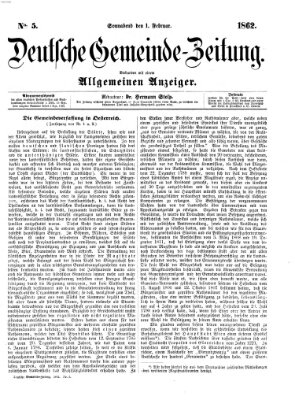 Deutsche Gemeinde-Zeitung Samstag 1. Februar 1862