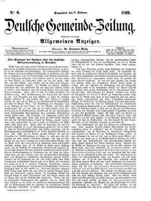 Deutsche Gemeinde-Zeitung Samstag 8. Februar 1862