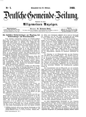 Deutsche Gemeinde-Zeitung Samstag 15. Februar 1862