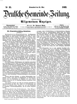 Deutsche Gemeinde-Zeitung Samstag 24. Mai 1862