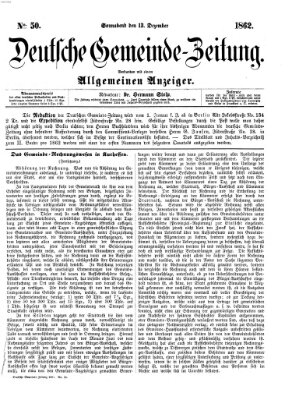 Deutsche Gemeinde-Zeitung Samstag 13. Dezember 1862