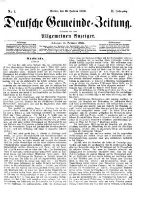 Deutsche Gemeinde-Zeitung Samstag 10. Januar 1863