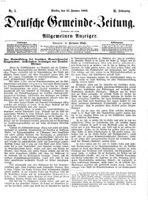 Deutsche Gemeinde-Zeitung Samstag 17. Januar 1863