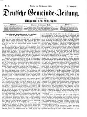 Deutsche Gemeinde-Zeitung Samstag 31. Januar 1863