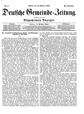 Deutsche Gemeinde-Zeitung Samstag 21. Februar 1863