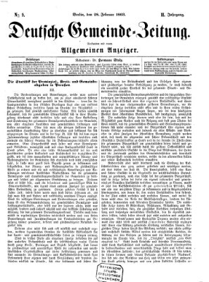 Deutsche Gemeinde-Zeitung Samstag 28. Februar 1863