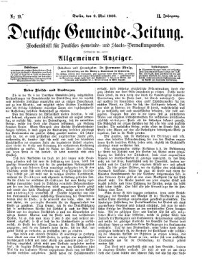 Deutsche Gemeinde-Zeitung Samstag 9. Mai 1863