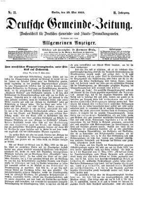 Deutsche Gemeinde-Zeitung Samstag 23. Mai 1863