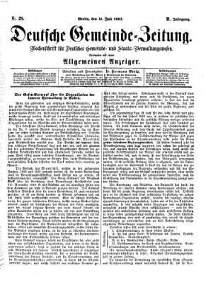 Deutsche Gemeinde-Zeitung Samstag 11. Juli 1863