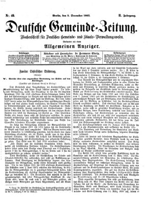 Deutsche Gemeinde-Zeitung Samstag 5. Dezember 1863