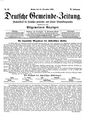 Deutsche Gemeinde-Zeitung Donnerstag 24. Dezember 1863