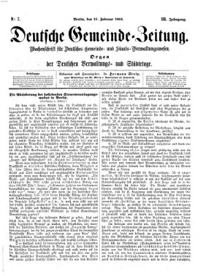 Deutsche Gemeinde-Zeitung Samstag 13. Februar 1864