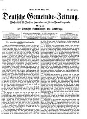 Deutsche Gemeinde-Zeitung Samstag 19. März 1864