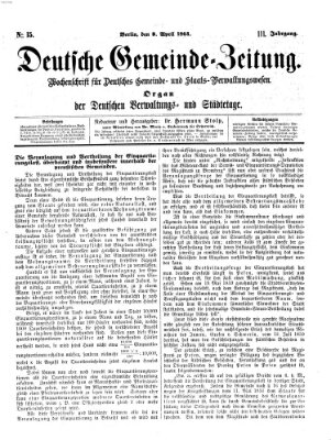 Deutsche Gemeinde-Zeitung Samstag 9. April 1864