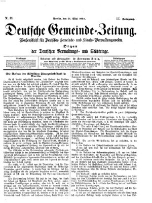 Deutsche Gemeinde-Zeitung Samstag 21. Mai 1864