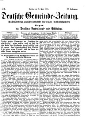 Deutsche Gemeinde-Zeitung Samstag 25. Juni 1864