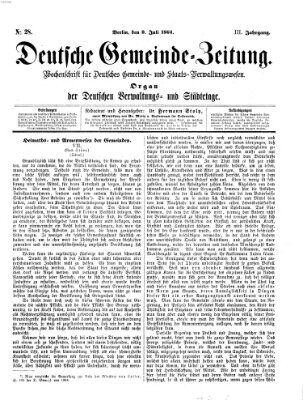 Deutsche Gemeinde-Zeitung Samstag 9. Juli 1864