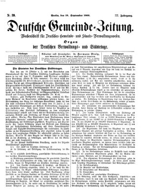 Deutsche Gemeinde-Zeitung Samstag 24. September 1864