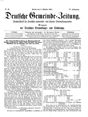 Deutsche Gemeinde-Zeitung Samstag 8. Oktober 1864