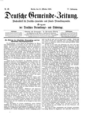 Deutsche Gemeinde-Zeitung Samstag 15. Oktober 1864