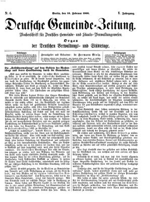 Deutsche Gemeinde-Zeitung Samstag 10. Februar 1866