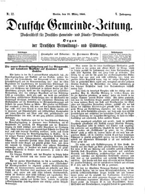 Deutsche Gemeinde-Zeitung Samstag 24. März 1866