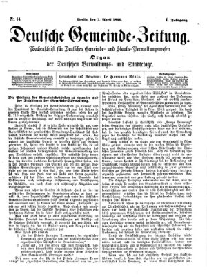 Deutsche Gemeinde-Zeitung Samstag 7. April 1866