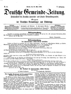 Deutsche Gemeinde-Zeitung Samstag 26. Mai 1866