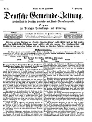 Deutsche Gemeinde-Zeitung Samstag 23. Juni 1866