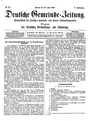 Deutsche Gemeinde-Zeitung Samstag 28. Juli 1866