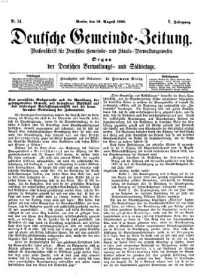 Deutsche Gemeinde-Zeitung Samstag 25. August 1866