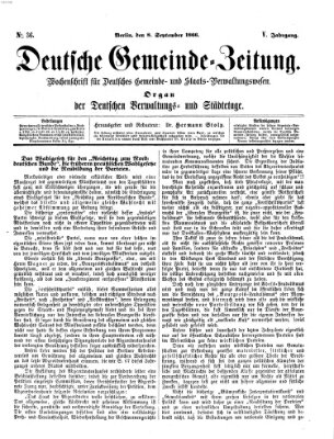 Deutsche Gemeinde-Zeitung Samstag 8. September 1866