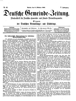 Deutsche Gemeinde-Zeitung Samstag 6. Oktober 1866